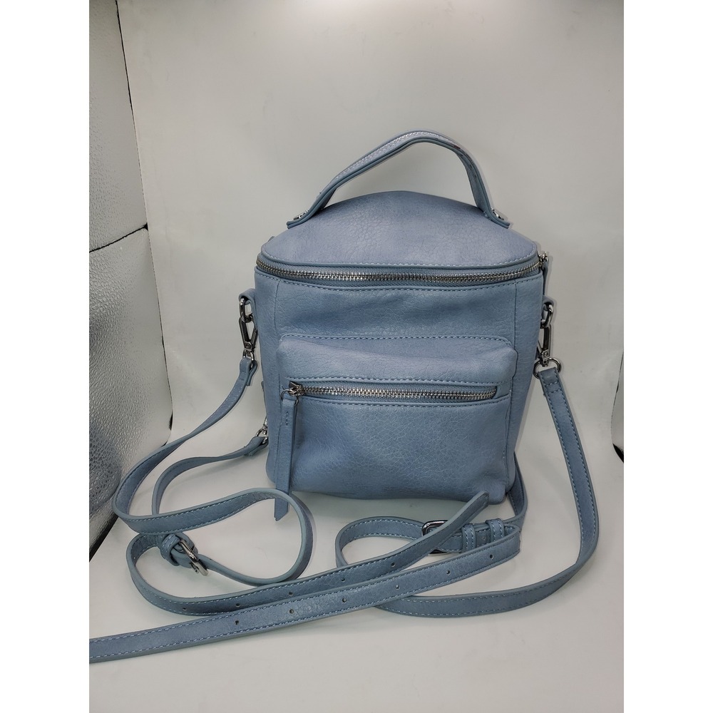 Urban Expressions Blue Vegan Leather Convertible Mini Backpack Crossbody Bag